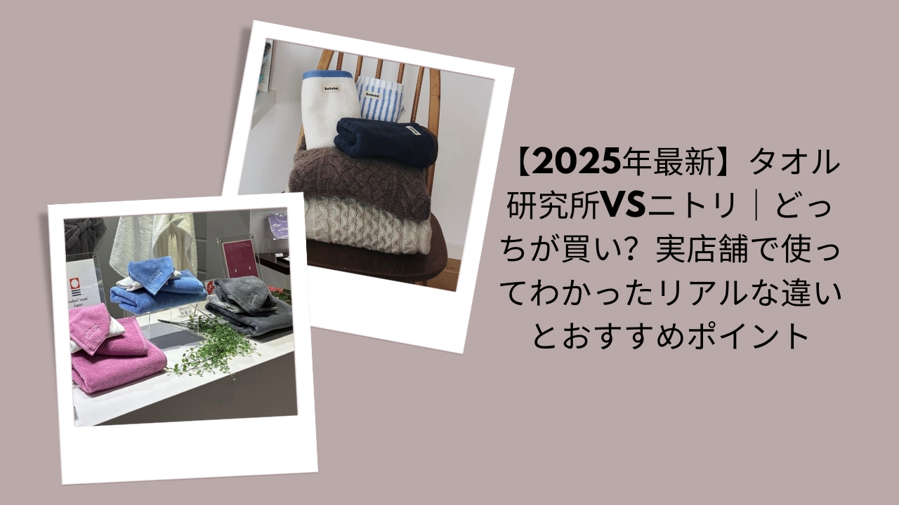 【最新】タオル研究所vsニトリ｜どっちが買い？実店舗で使ってわかったリアルな違いとおすすめポイント