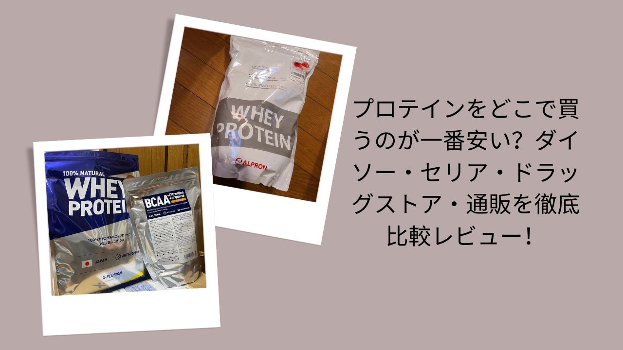 プロテインをどこで買うのが一番安い？ダイソー・セリア・ドラッグストア・通販を徹底比較レビュー！