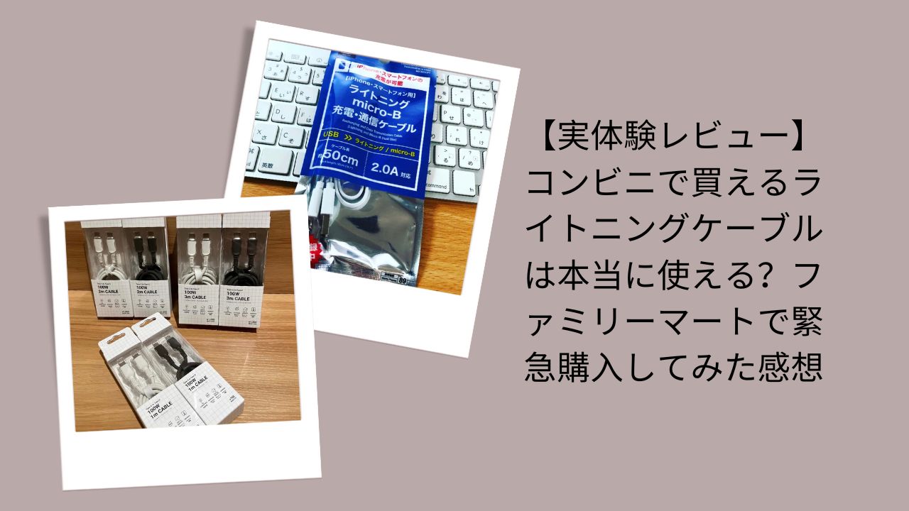 【実体験レビュー】コンビニで買えるライトニングケーブルは本当に使える？ファミリーマートで緊急購入してみた感想