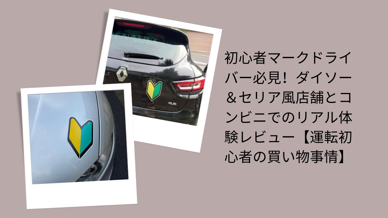初心者マークドライバー必見！ダイソー＆セリア風店舗とコンビニでのリアル体験レビュー【運転初心者の買い物事情】