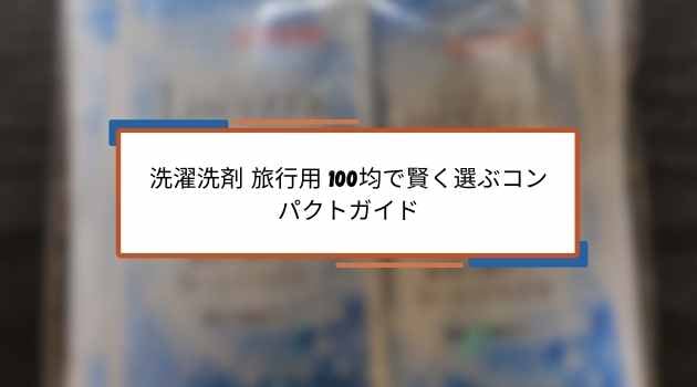 洗濯洗剤 旅行用 100均で賢く選ぶコンパクトガイド