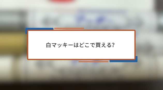 白マッキーはどこで買える？