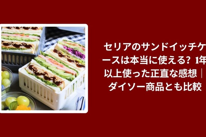 セリアのサンドイッチケースは本当に使える？1年以上使った正直な感想｜ダイソー商品とも比較