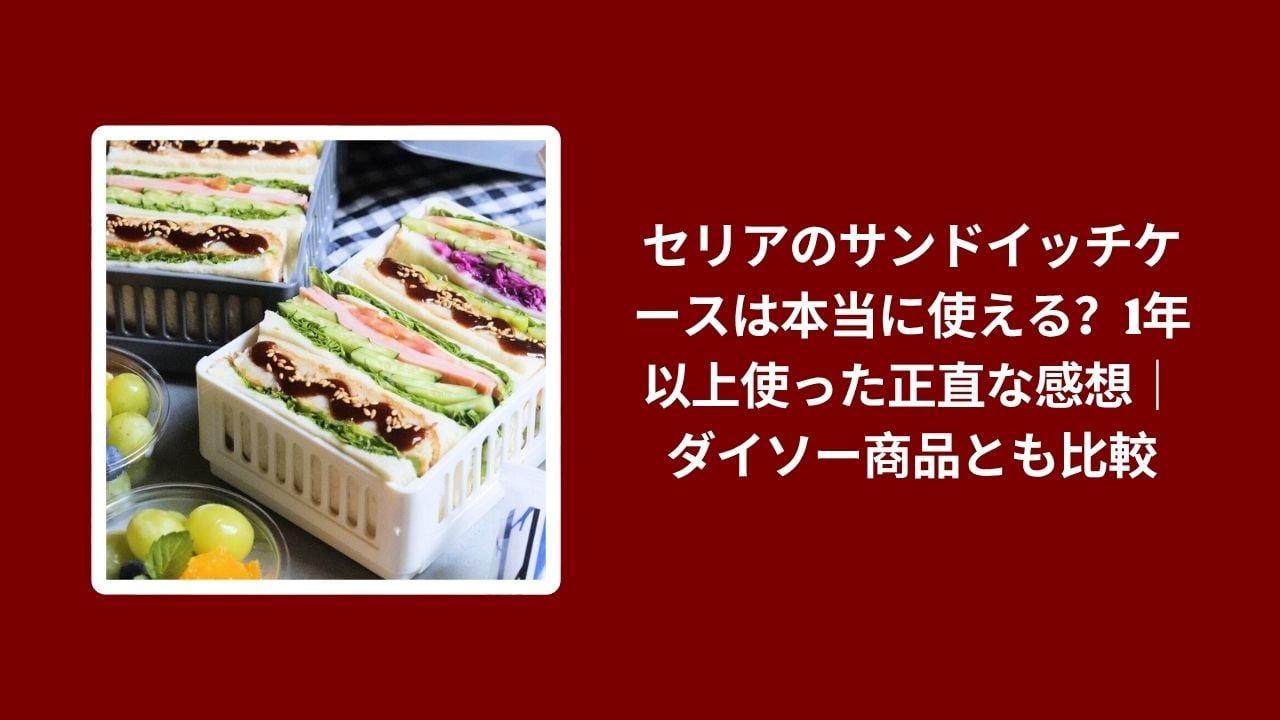 セリア サンドイッチケース 使える レビュー, サンドイッチケース セリア 1年以上 使用感, セリア ダイソー サンドイッチケース 比較, サンドイッチケース セリア 実際の感想