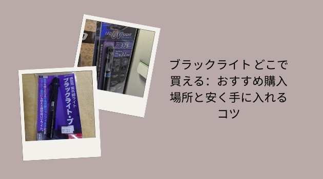 ブラックライト どこで買える：おすすめ購入場所と安く手に入れるコツ