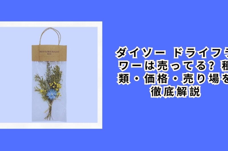 ダイソー ドライフラワーは売ってる？種類・価格・売り場を徹底解説【2026年最新】