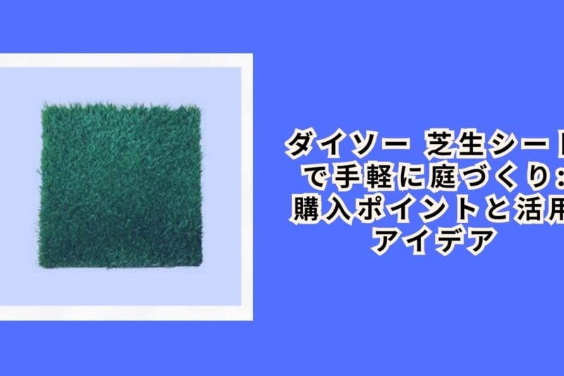 ダイソー 芝生シートで手軽に庭づくり: 購入ポイントと活用アイデア