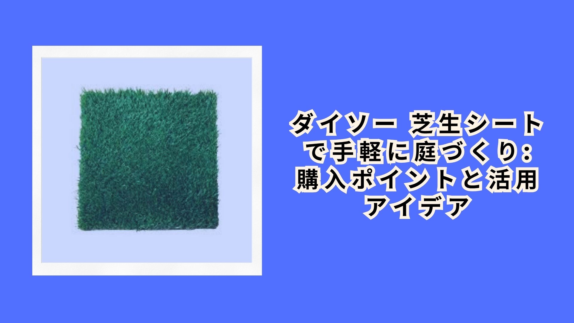 ダイソー 芝生シートで手軽に庭づくり: 購入ポイントと活用アイデア