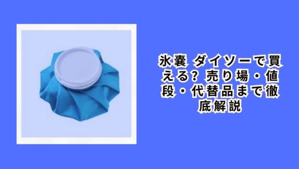 氷嚢 ダイソーで買える？売り場・値段・代替品まで徹底解説【2026年最新】