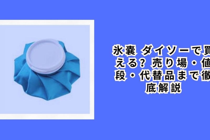 氷嚢 ダイソーで買える？売り場・値段・代替品まで徹底解説【2026年最新】