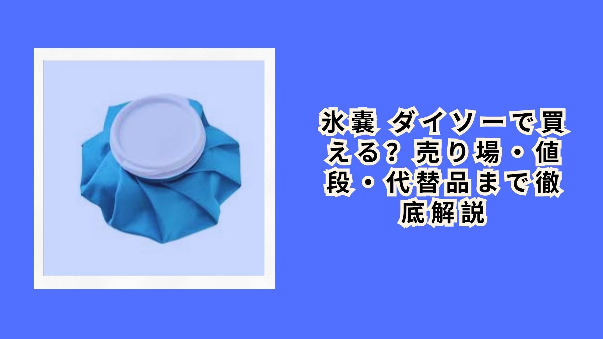 氷嚢 ダイソーで買える？売り場・値段・代替品まで徹底解説【2026年最新】